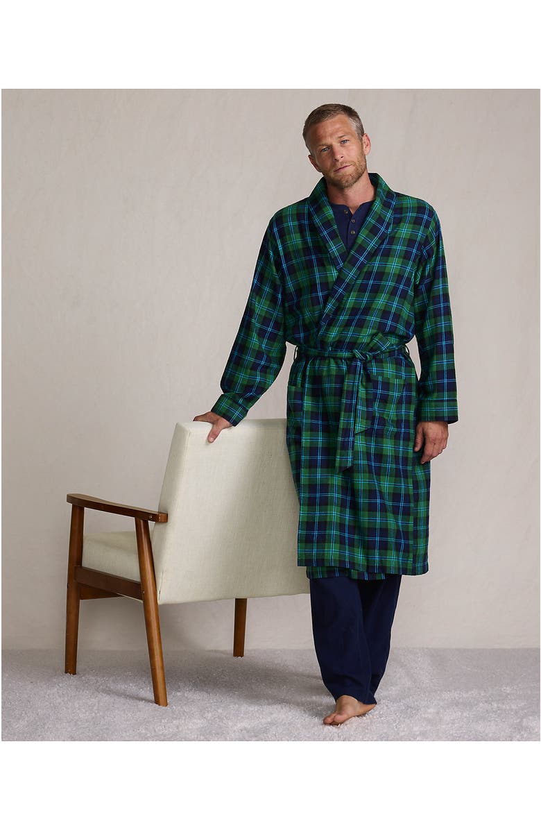 Lands' End Flannel Robe, Alternate, color, 