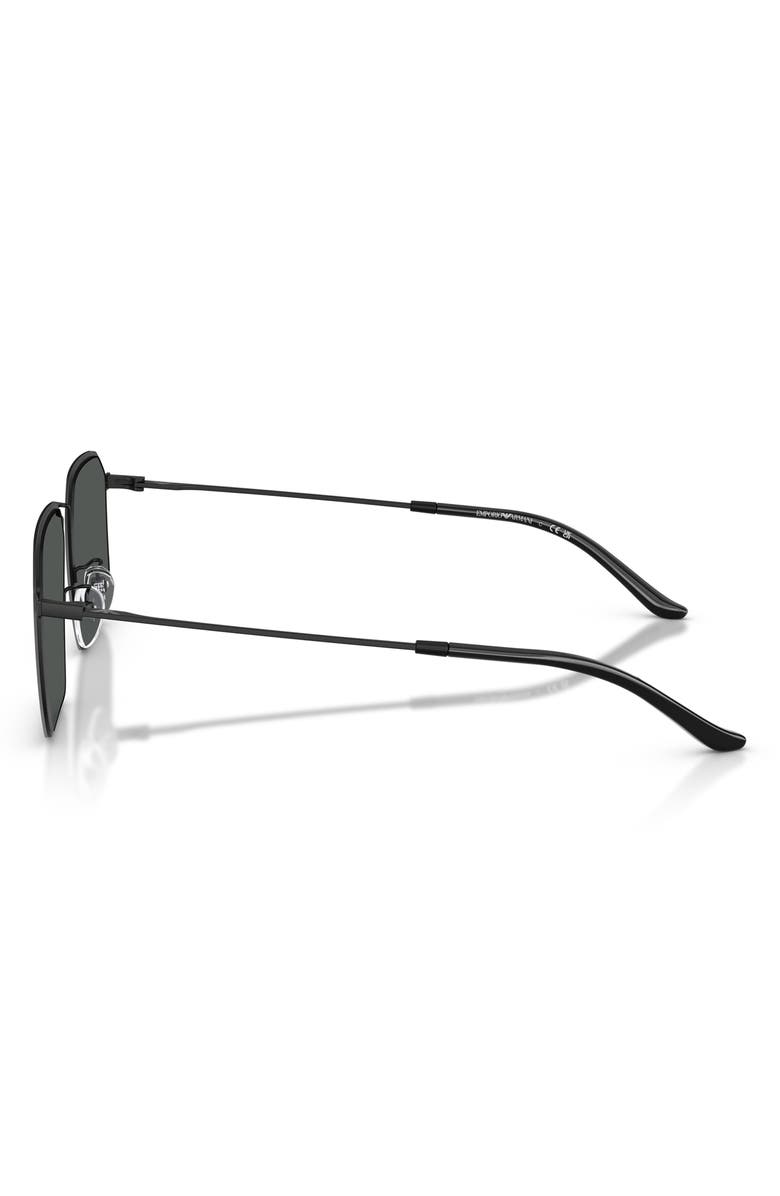 Emporio Armani 58mm Irregular Sunglasses, Alternate, color, Matte Black / Dark Grey