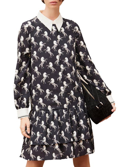 Horse Print Mini Shirt Dress