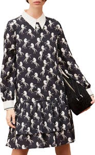 MINT VELVET Horse Print Mini Shirt Dress