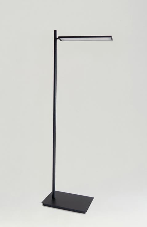 Linden 53" Matte Black Modern Pharmacy LED Floor Lamp with Adjustable Shade