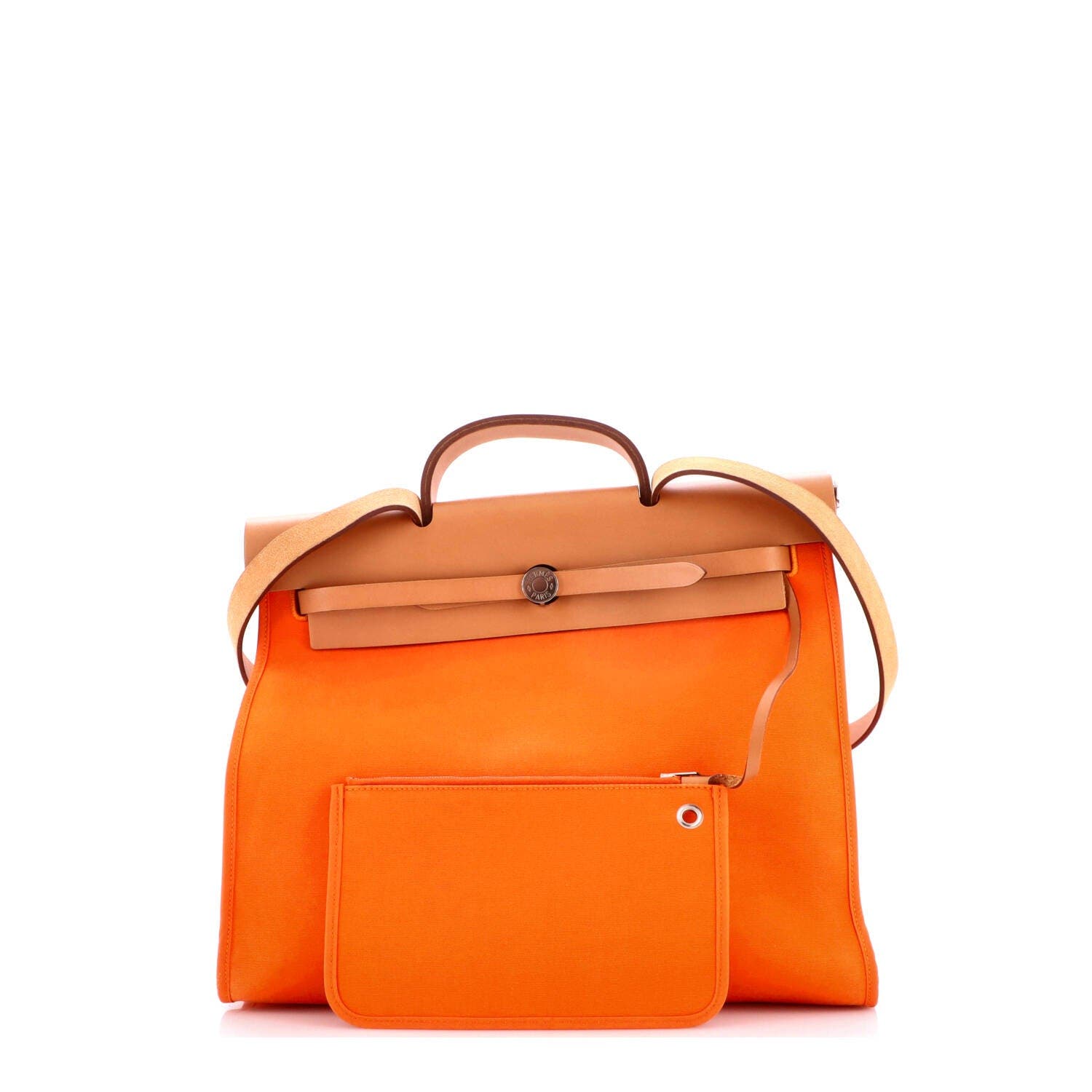 Herbag Zip Leather and Toile 39, Alternate, color, Orange