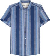 Robert Graham Pembroke Stripe Cotton Short Sleeve Button-Up Shirt