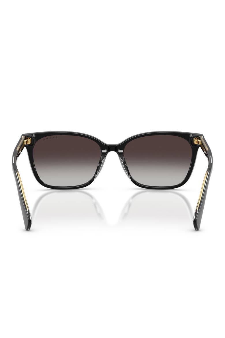56mm Gradient Square Sunglasses, Alternate, color, BLACK ON TRANSPARENT / GREY