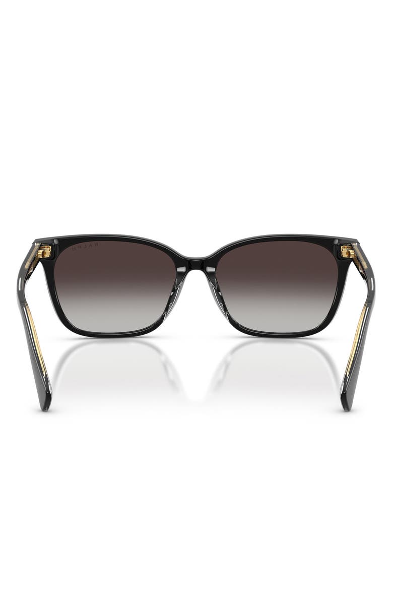 RALPH 56mm Gradient Square Sunglasses, Alternate, color, Black On Transparent / Grey