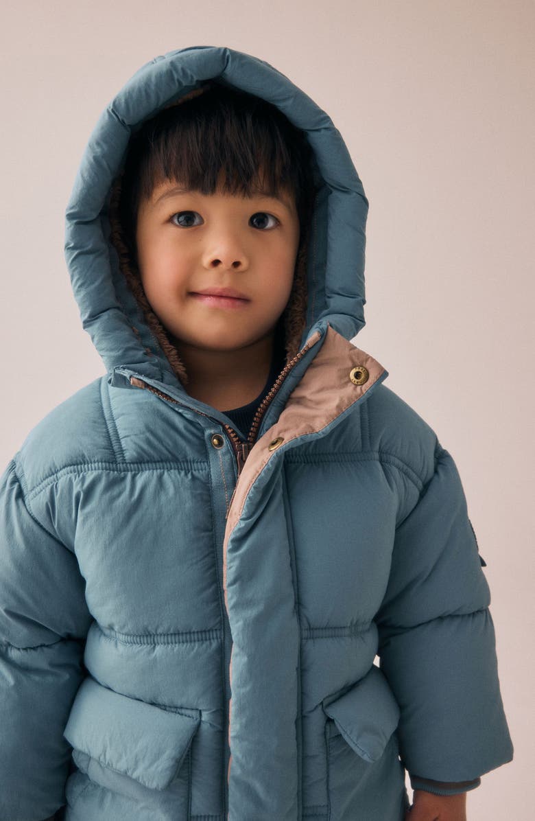 NEXT Kids' Quilted Hooded Jacket, Alternate, color, Blue