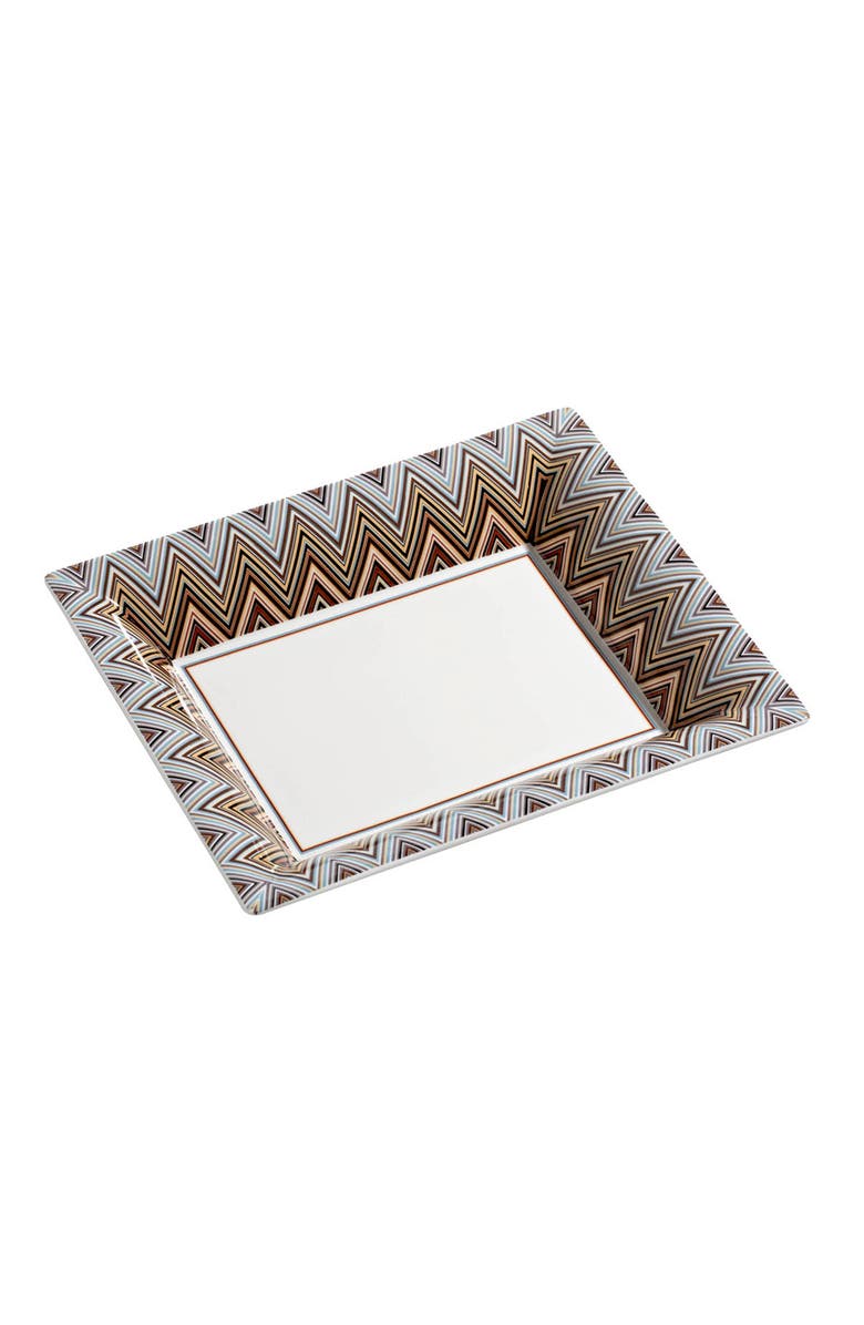 Missoni Home Tableware Tray ZIG ZAG Rectangular Large in Luxury Box Jarris 148 8.5" x 6.75", Main, color, Multicolor