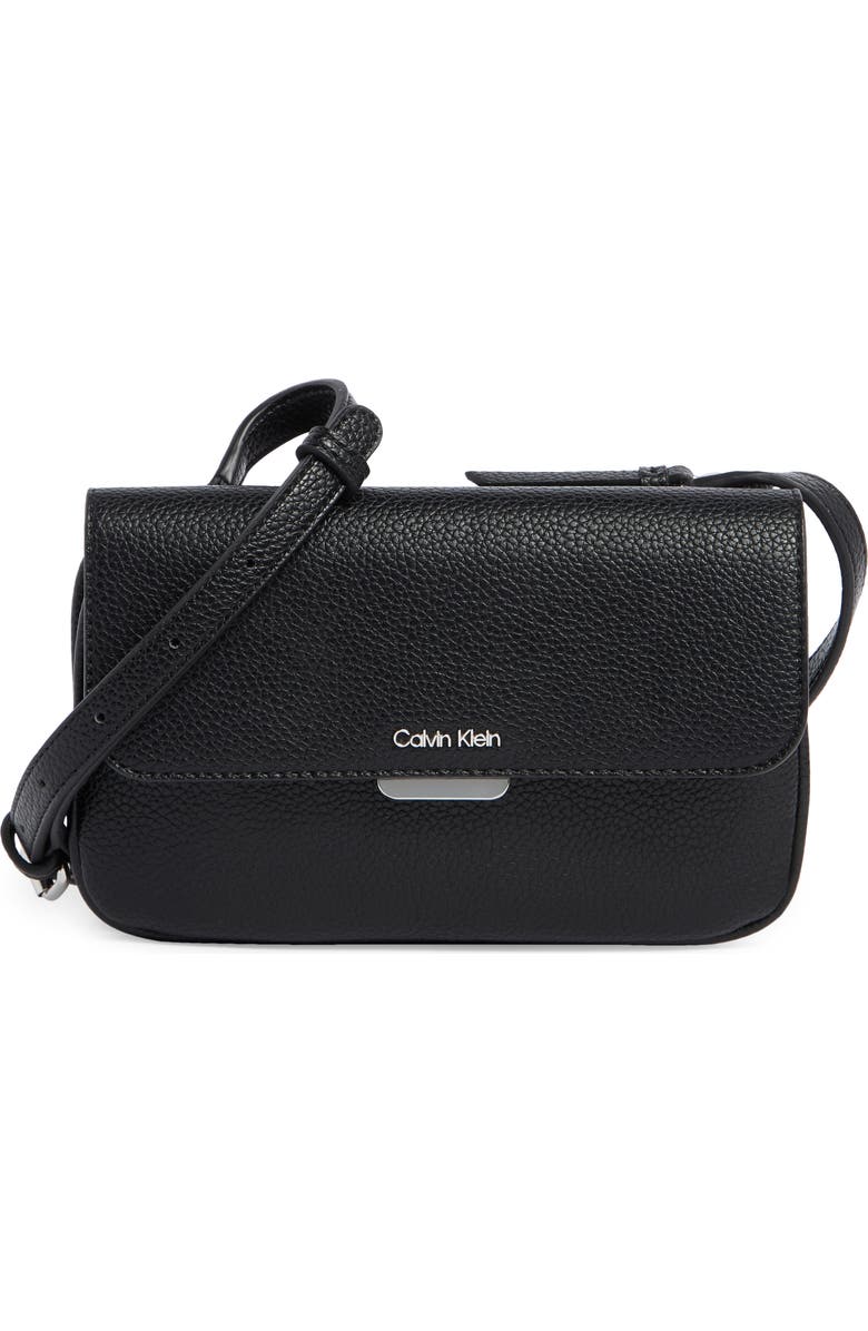 Calvin Klein Arya Crossbody Bag, Main, color, Black/ Silver