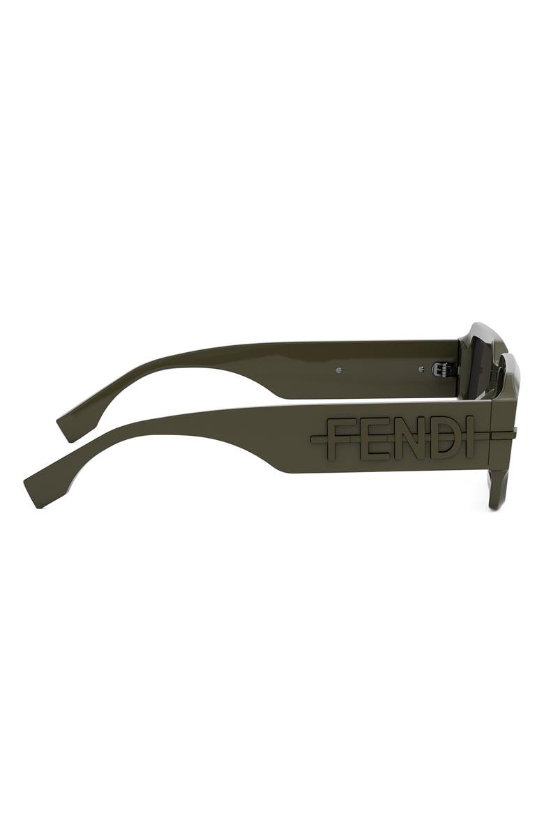 Fendi 'Fendigraphy 52mm Geometric Sunglasses, Alternate, color, Shiny Dark Green / Green