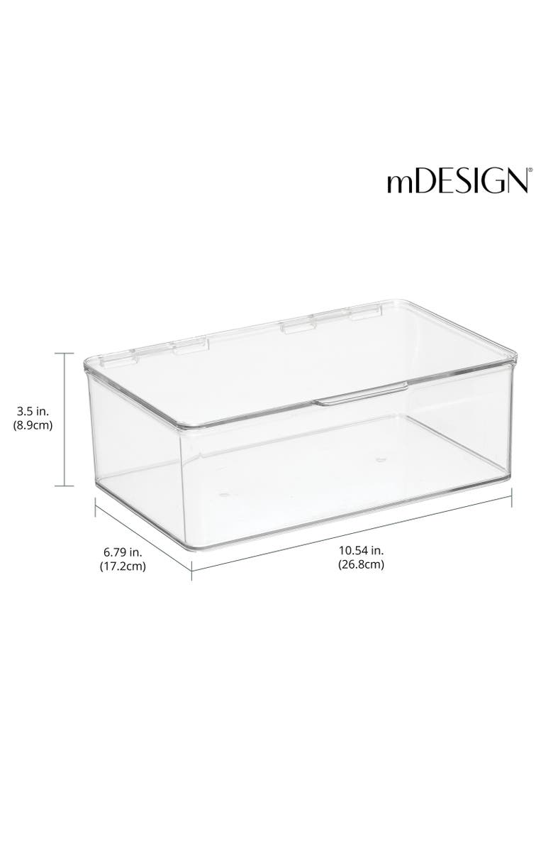mDesign Kitchen Pantry/Fridge Storage Organizer Box - Hinged Lid, 8 Pack, Alternate, color, 