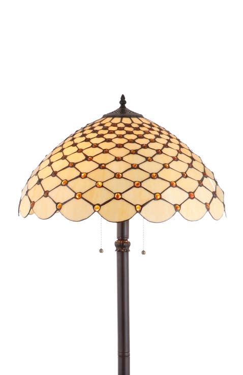 Lee Tiffany-Style 62" LED Floor Lamp, Bronze