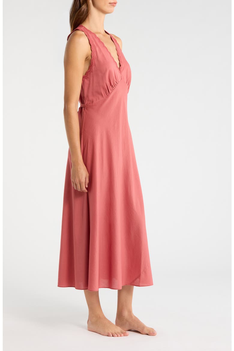 Lila Cotton Blend Nightgown, Alternate, color, ROSEWOOD