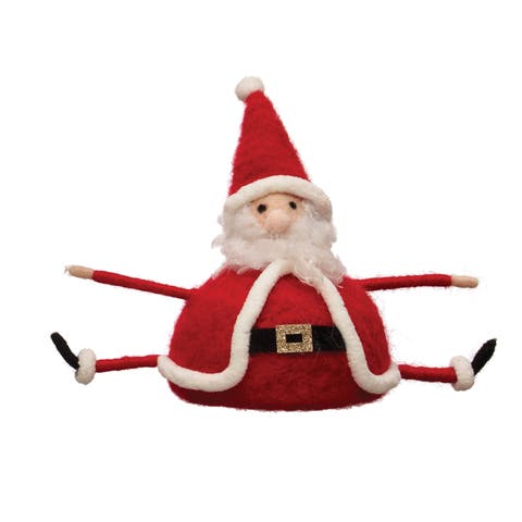 Wool Felt Sitting Santa, Red and White