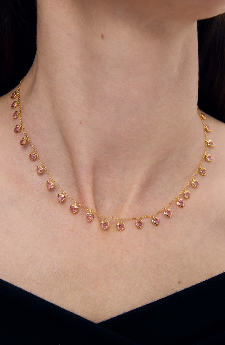 Dean Davidson Cherie Heart Charm Necklace, Alternate, color, Pink