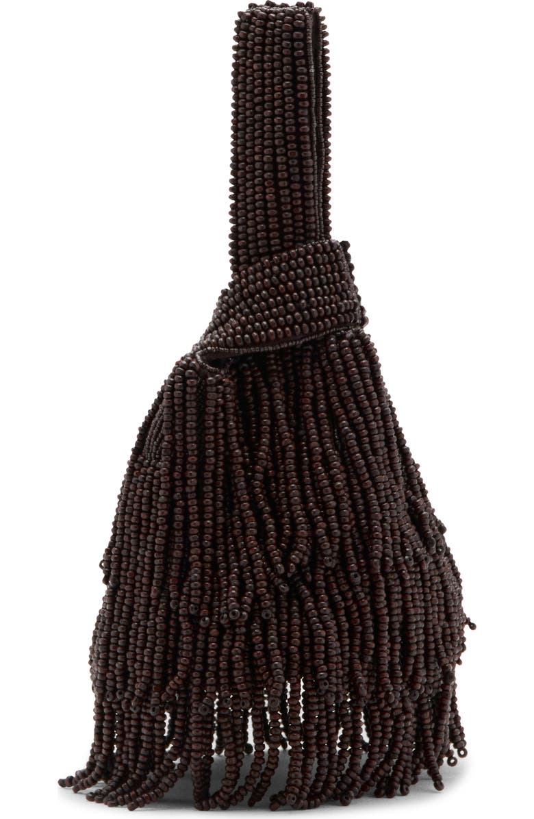 MANGO Beaded Handbag, Alternate, color, Brown