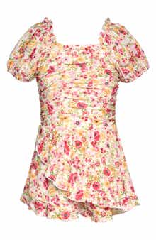Hannah Banana Kids' Floral Ruched Romper