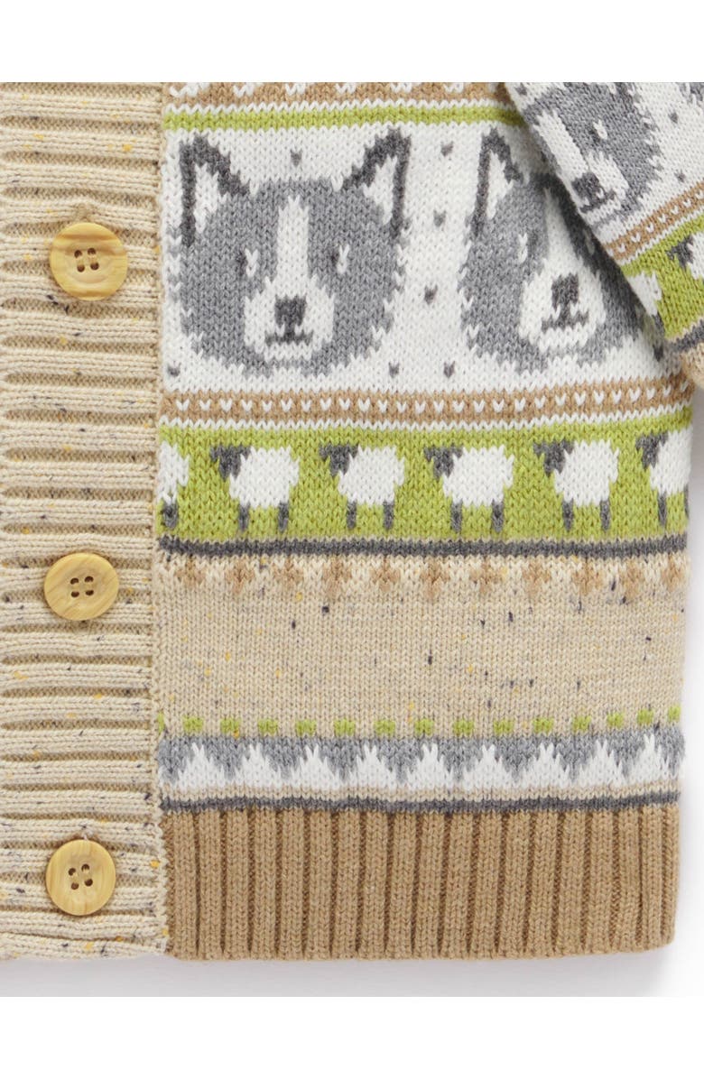 Purebaby Sheep Dog Cardigan, Alternate, color, Herding Farisle