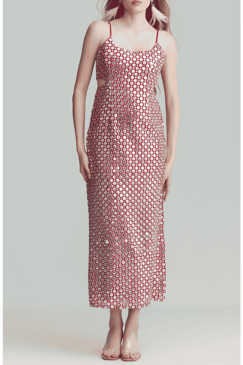 Lily Foil Embroidery Sheath Dress, Main, color, PINK