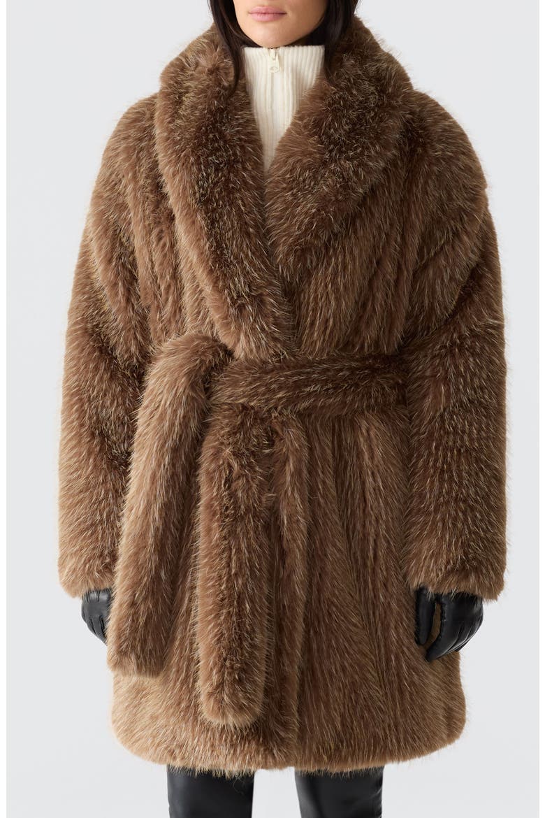 Kacela Faux Fur Coat, Main, color, OTTER