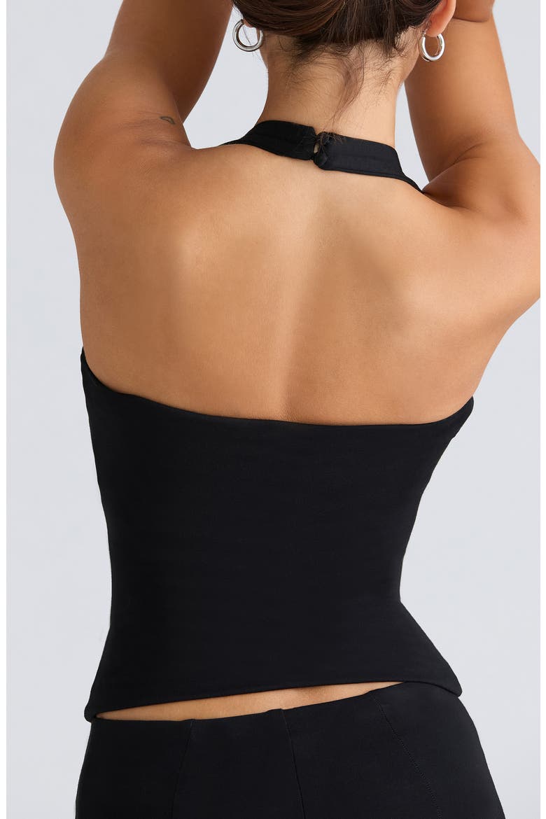 The Peekaboo Halter Corset Top, Alternate, color, BLACK