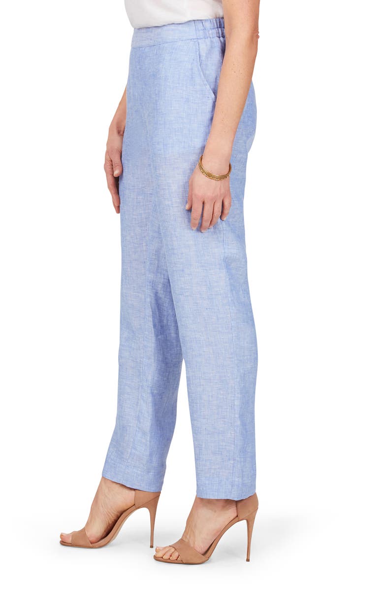 Foxcroft Livingston Linen Pants, Alternate, color, Malibu Blue