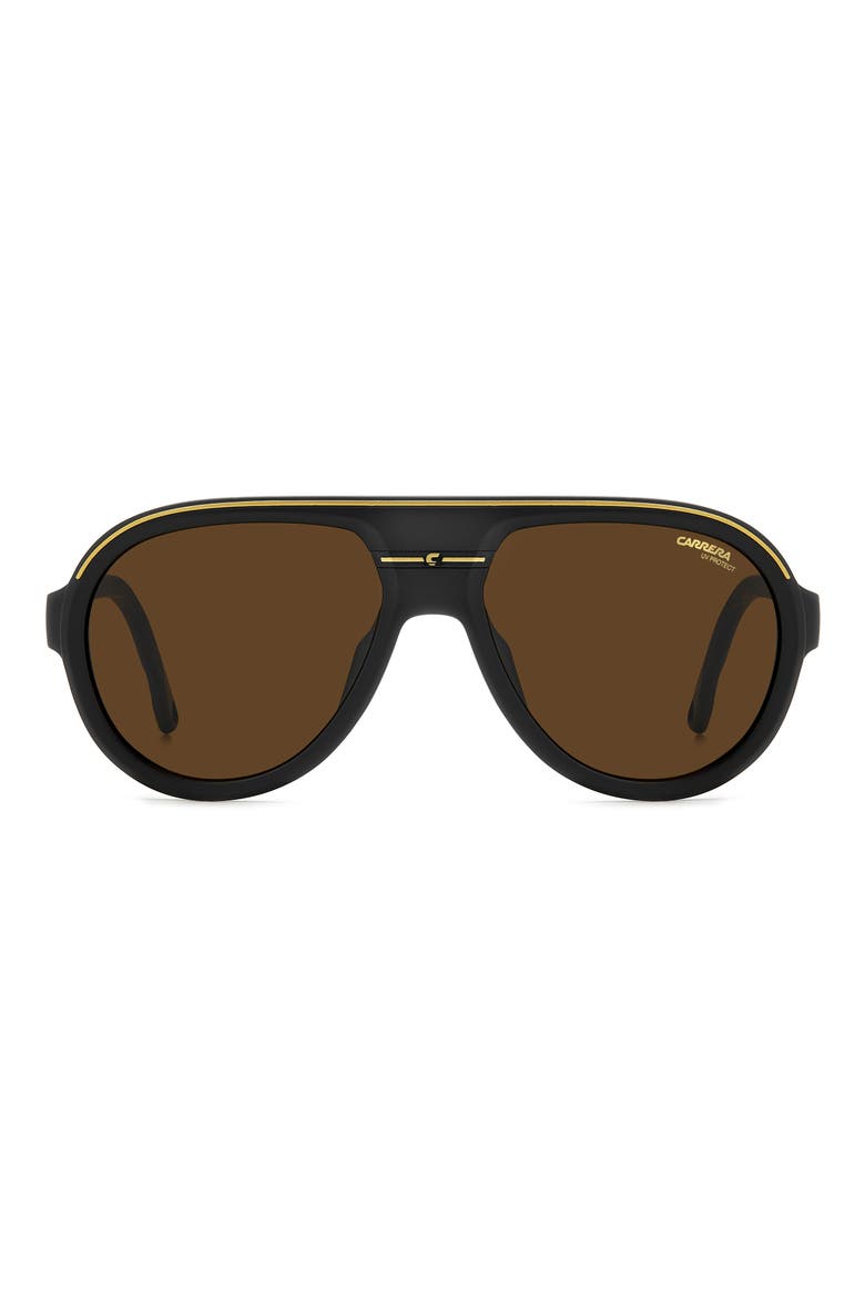 C Sport 57mm Shield Sunglasses, Main, color, MATTE BLACK/ BROWN