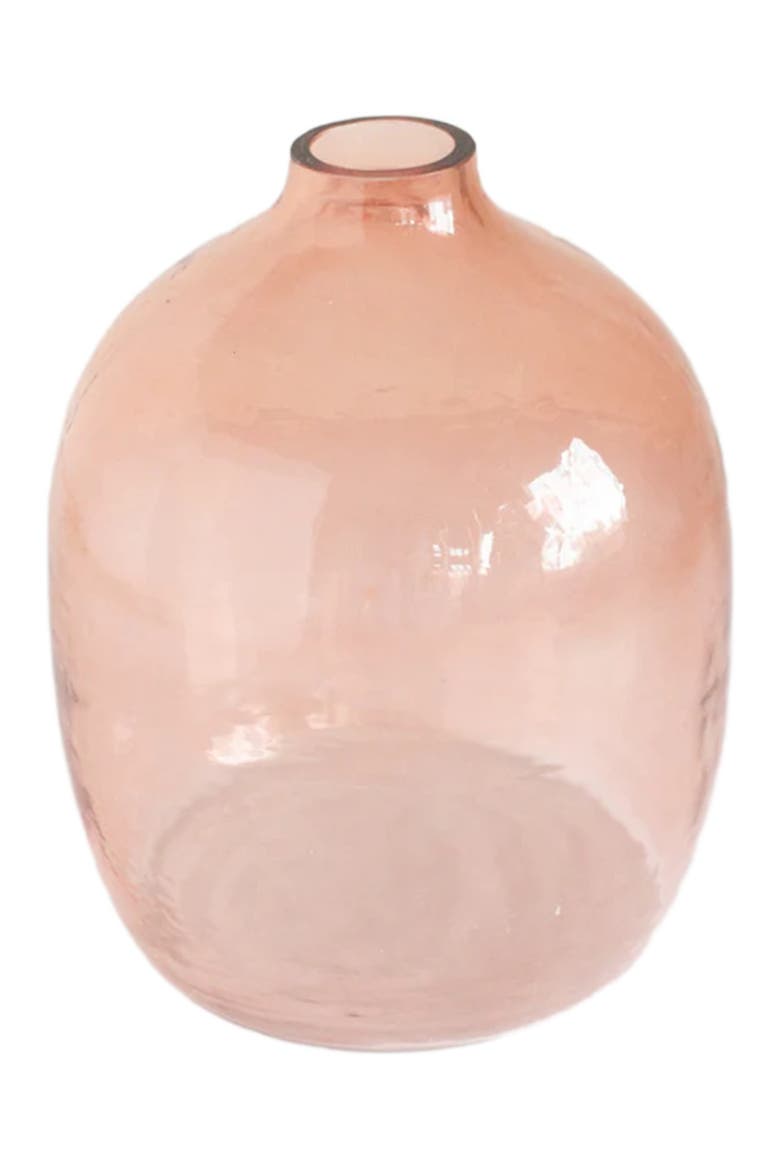 Handblown Hammered Glass Hebron Vase, Main, color, Blush