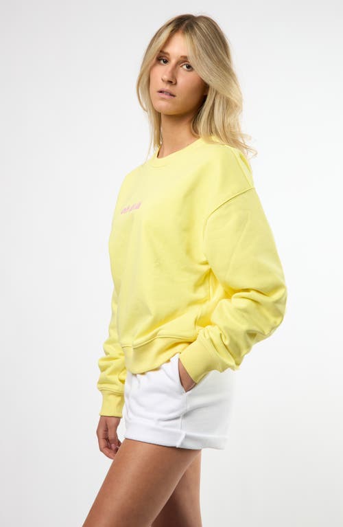 Viens Avec Moi The Oh Là Là Cotton Graphic Sweatshirt In Yellow
