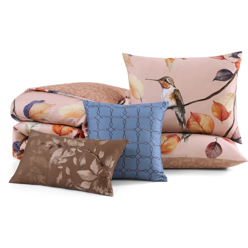 Bebejan Peachy Dogwood Reversible 5-piece Comforter Set In Multi