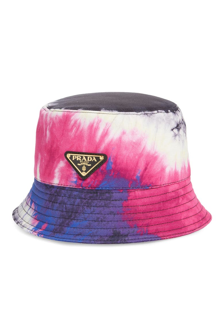 Tye Dye Bucket Hat, Main, color, NERO/PINK