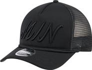 New Era Men's New Era Black Minnesota Twins City Initial 9FORTY A-Frame M-Crown Adjustable Trucker Hat