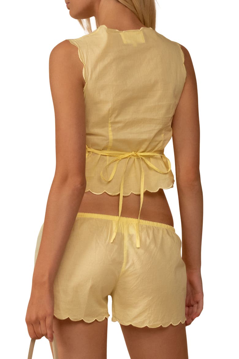 Sunshine Scalloped Cotton Cover-Up Vest, Alternate, color, SUNSHINE