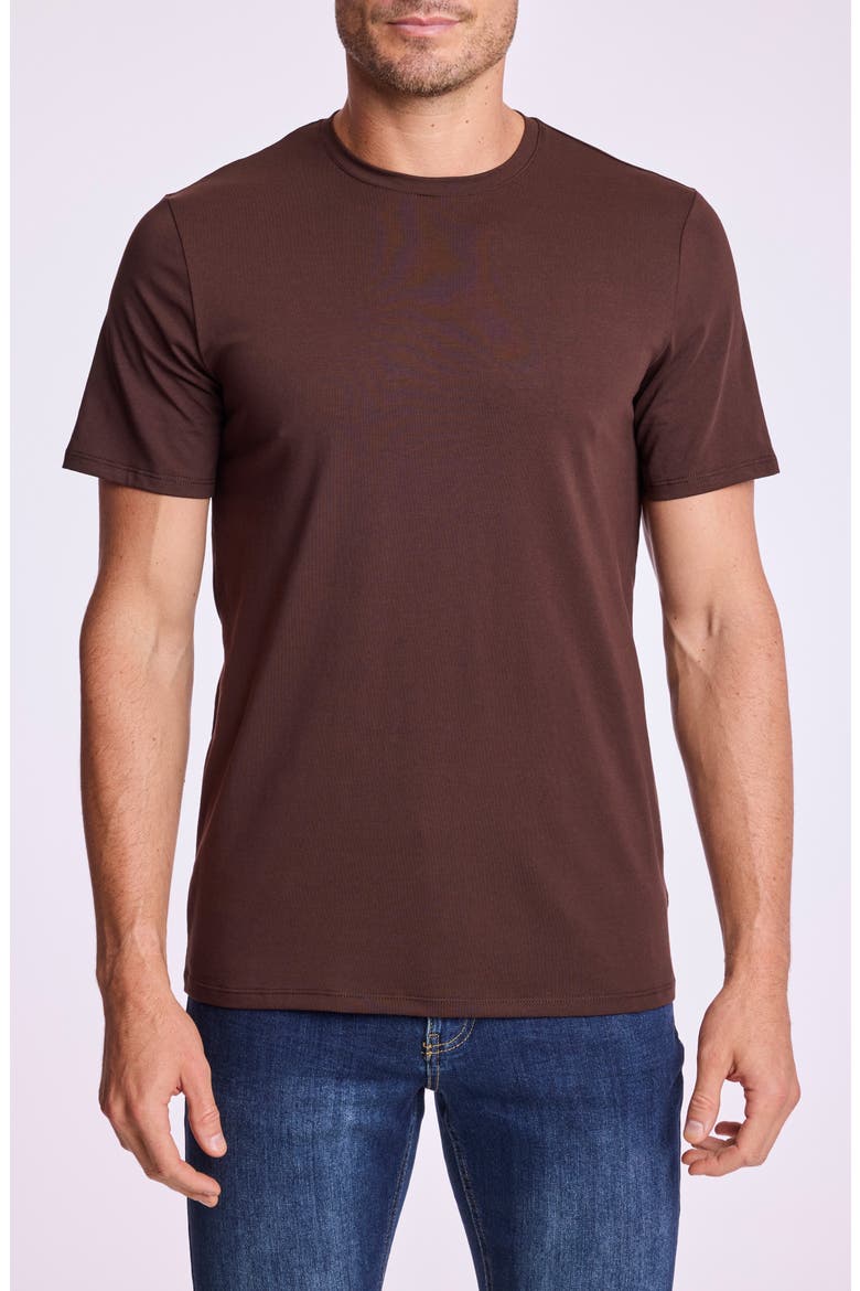 Lucas Crewneck T-Shirt, Main, color, DARK BROWN