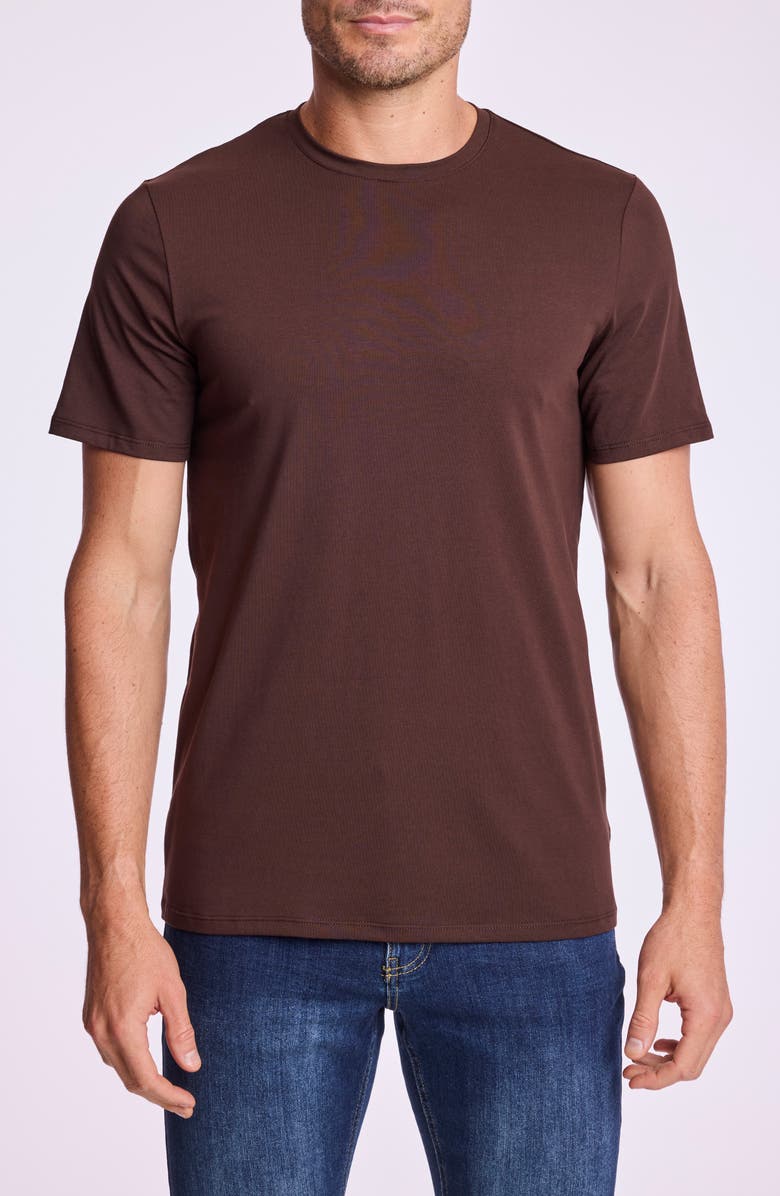 PAISLEY & GRAY Lucas Crewneck T-Shirt, Main, color, Dark Brown