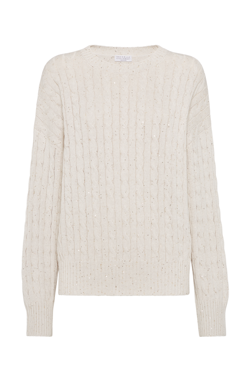 Brunello Cucinelli Dazzling T-shirt In Oat