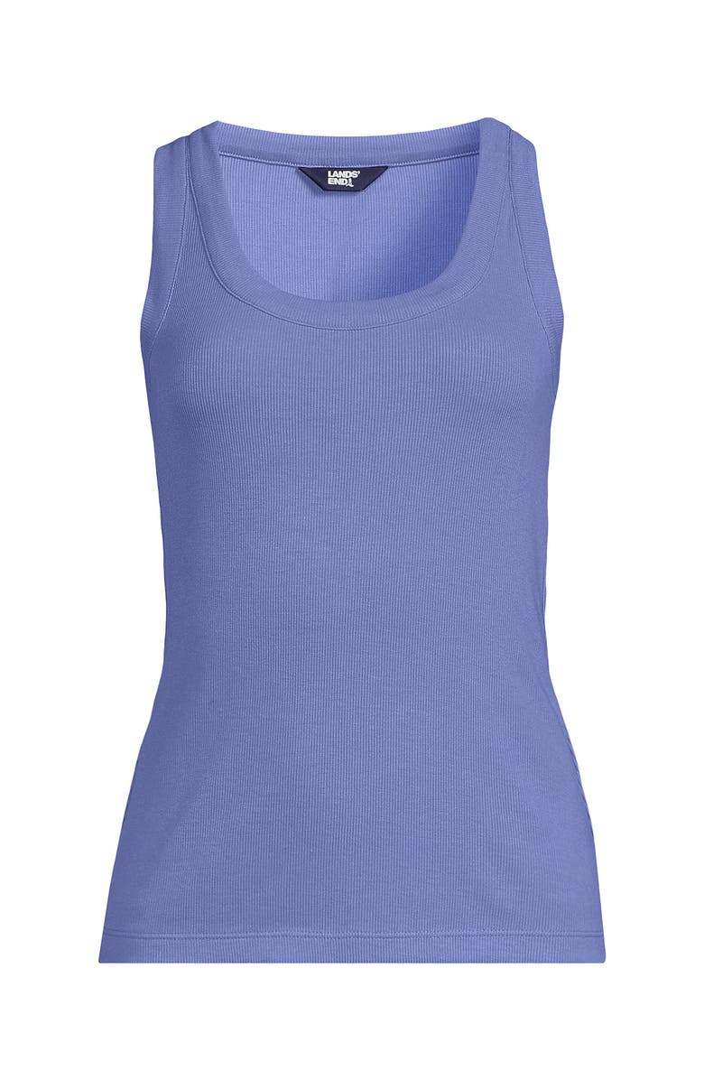Lands' End Drapey Rib Fitted Tank Top, Alternate, color, 