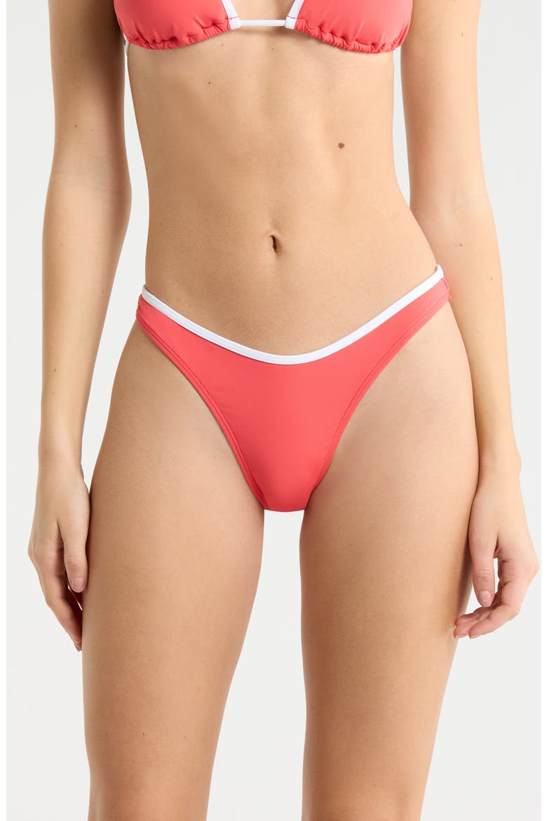 Classic Surf High Leg Bikini Bottoms, Main, color, RED