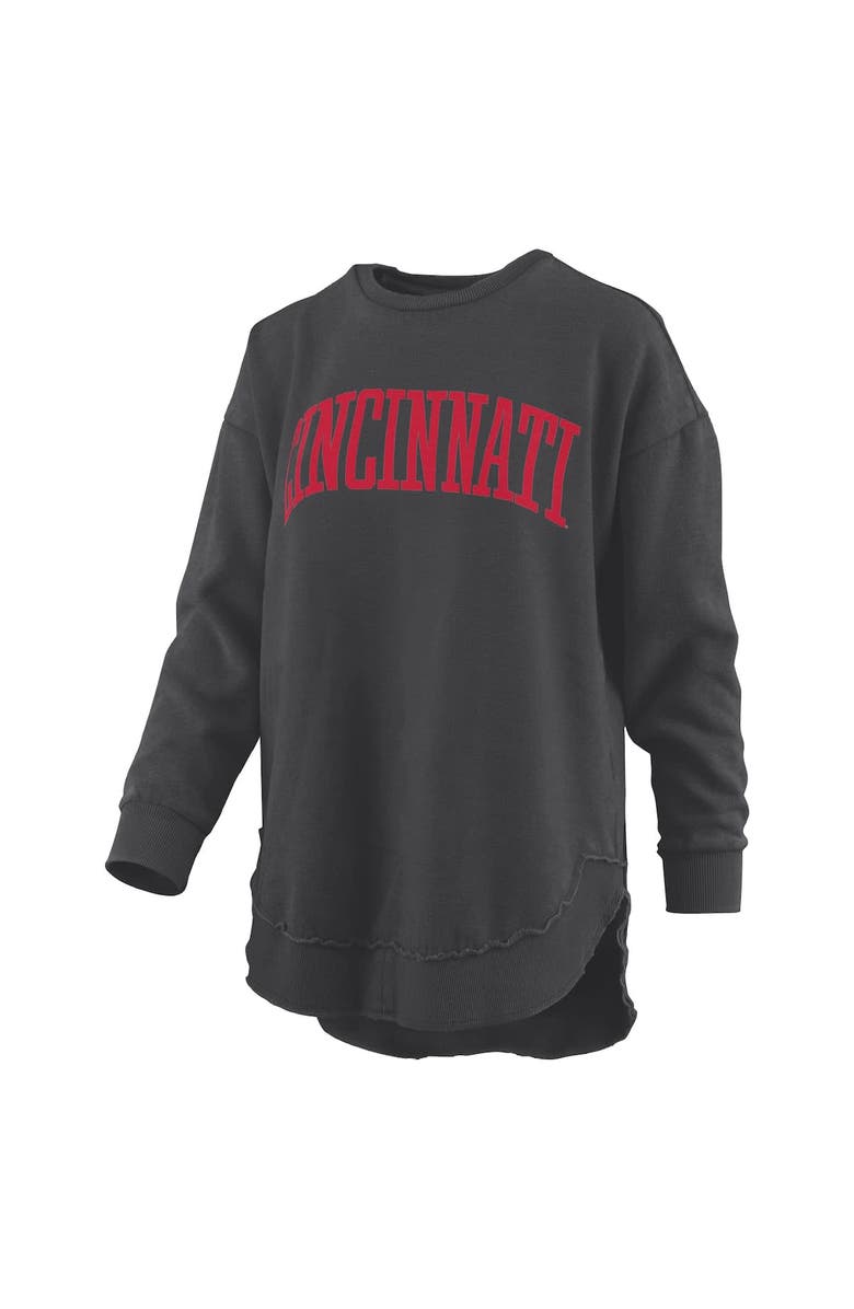 PRESSBOX Women's Pressbox Black Cincinnati Bearcats Melange Poncho Vintage Fleece Long Sleeve Pullover Sweatshirt, Alternate, color, Black