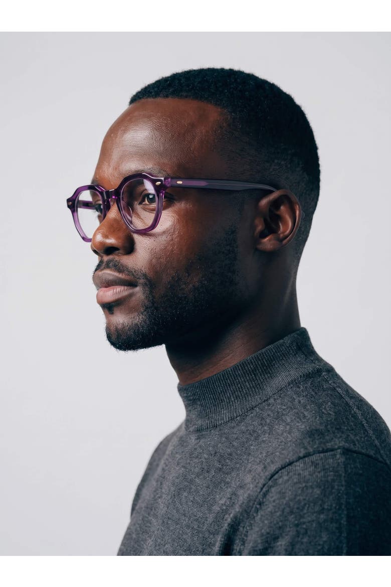 Haze 46mm Geometric Eyeglasses, Alternate, color, Smoked Violet