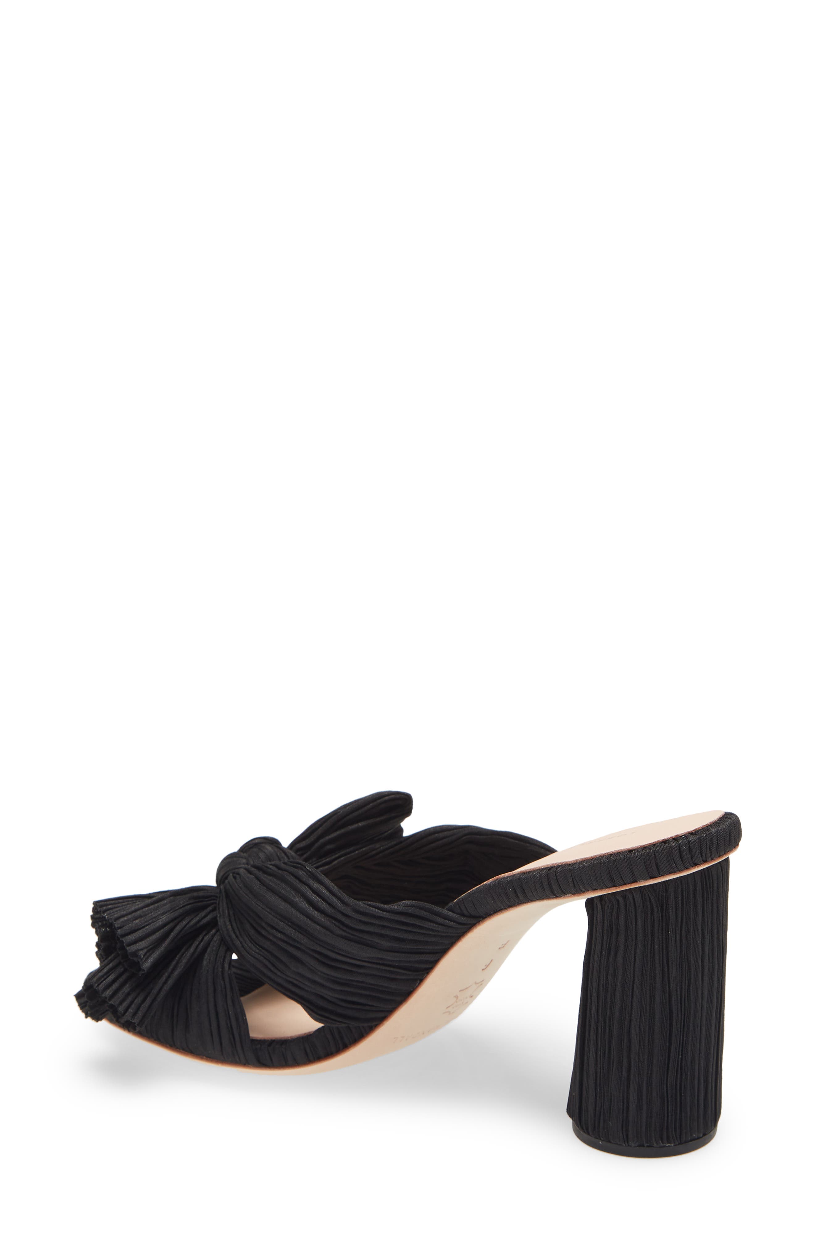 Loeffler Randall Penny Knotted Lamé Sandal, Alternate, color, Black