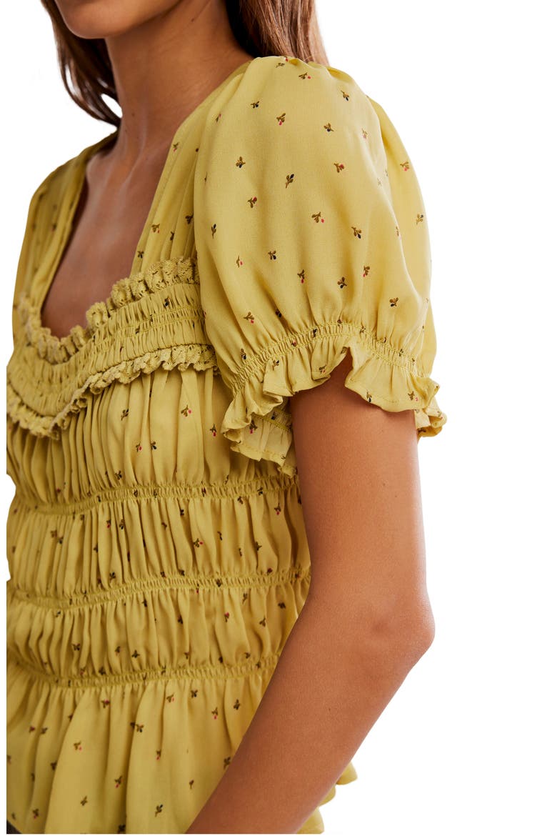 Adore You Ruffle Puff Sleeve Peplum Top, Alternate, color, CRUSHED ROSEMARY COMBO
