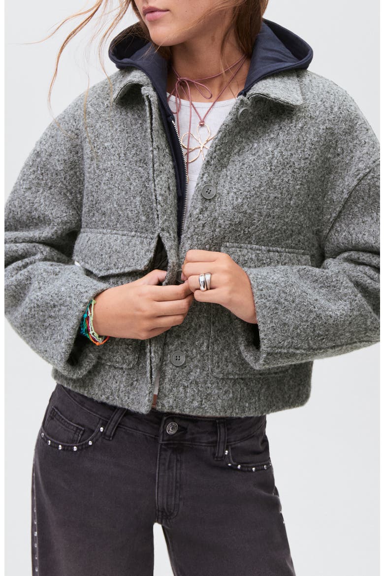 Crop Jacket, Main, color, GREY