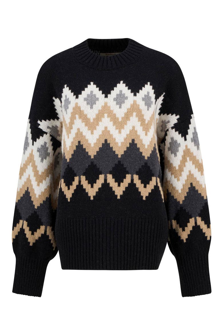 Cecelia Fair Isle Cotton & Wool Blend Crewneck Sweater, Alternate, color, MULTI