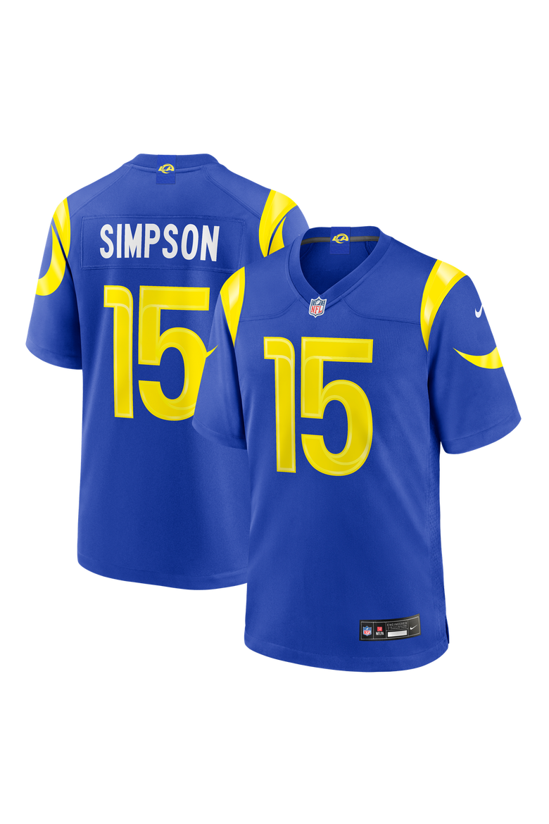 Men's Nike Royal Los Angeles Rams Ty Simpson Team Game Jersey, Main, color, Royal