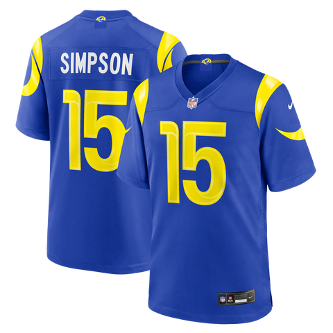 Men's Nike Royal Los Angeles Rams Ty Simpson Team Game Jersey