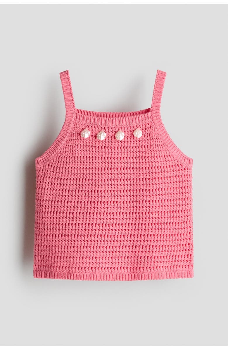H&M Embellished Knitted Top, Main, color, Pink
