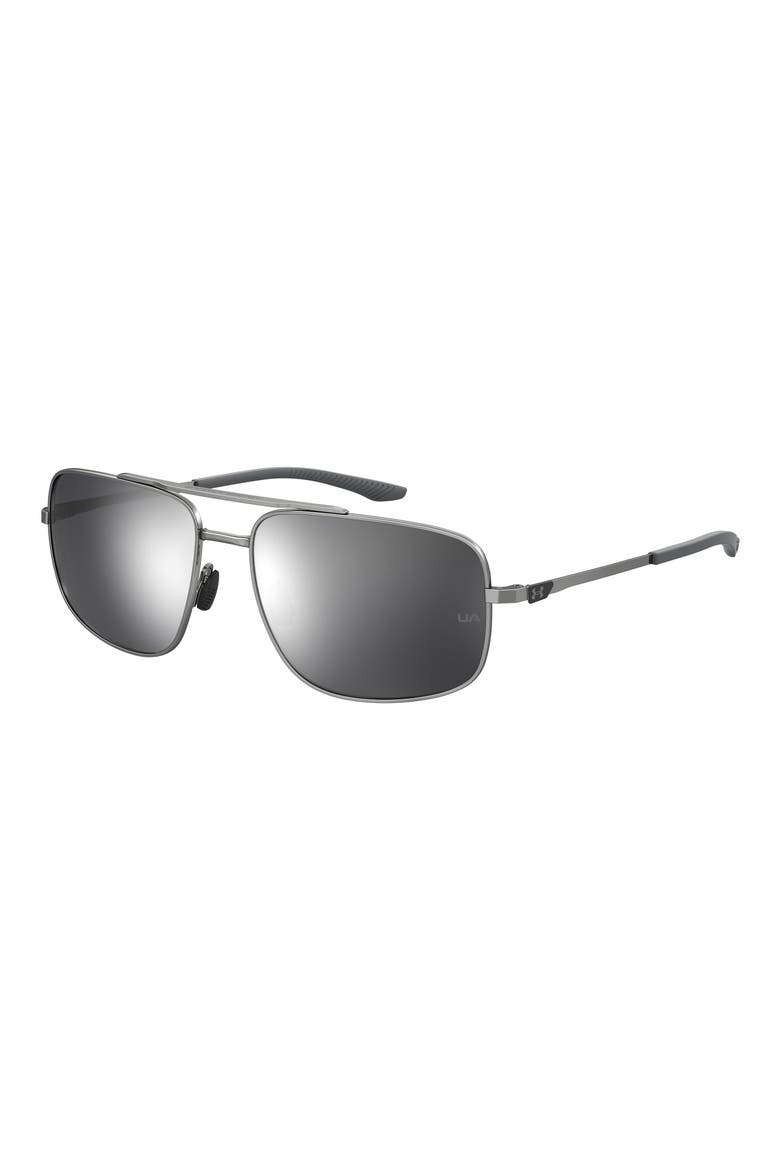 59mm Polarized Mirrored Aviator Sunglasses, Alternate, color, RUTHENIUM
