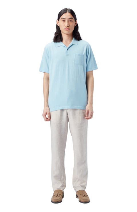 Men's Cotton Silk Cashmere Blend Polo Shirt