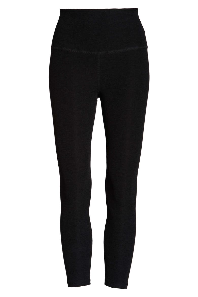 High Waist Capris, Alternate, color, DARKEST NIGHT