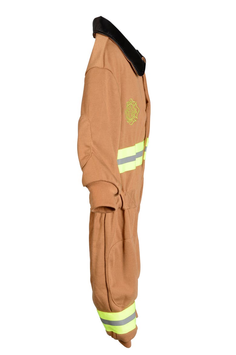 Firefighter Romper, Alternate, color, Brown